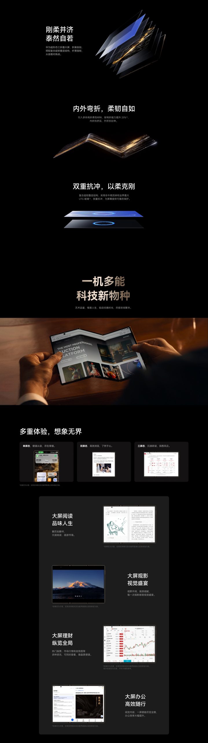 华为手机专卖店Mate XT 非凡大师 16GB+1TB 玄黑 星钻铰链